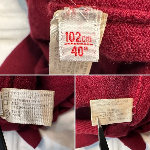Vintage 90s Genevan of Tweeddale Burgundy Scottish Cashmere Turtleneck Sweater M - Picture 8 of 10